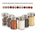 Stainless Steel Lid Seasoning Bottle Glass Saltcellar Rotational Regulation