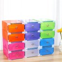 Metal Frame Candy Color Shoe Storage Box Transparent Plastic Drawer Design