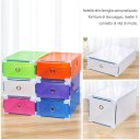 Metal Frame Candy Color Shoe Storage Box Transparent Plastic Drawer Design