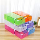 Metal Frame Candy Color Shoe Storage Box Transparent Plastic Drawer Design