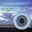 48 LEDs Portable Outdoor Waterproof Three-mode Campsite Camping Hanging Lamp