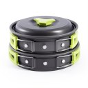 8PCS Outdoor Picnic BBQ Pot Pan Plate Bowls Set Stainless Steel Cookware