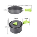 8PCS Outdoor Picnic BBQ Pot Pan Plate Bowls Set Stainless Steel Cookware