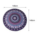 Round Shape Beach Towel Elephant Digital Printed Polyester Blanket Yoga Mat