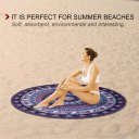 Round Shape Beach Towel Elephant Digital Printed Polyester Blanket Yoga Mat