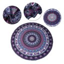 Round Shape Beach Towel Elephant Digital Printed Polyester Blanket Yoga Mat