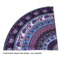 Round Shape Beach Towel Elephant Digital Printed Polyester Blanket Yoga Mat