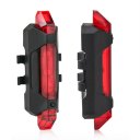 USB Rechargeable LED Cycling Tail Rear Bicycle Light Folding Light Red Light