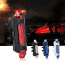 USB Rechargeable LED Cycling Tail Rear Bicycle Light Folding Light Red Light