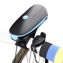 USB Charge Bycicle LED Light Electric Horn Headlight Handlebar Flashlight