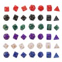 Bright Color 7 Pcs Set Creative Multi-Faceted Pearl Gemmed Acrylic Dice