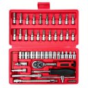 46pcs Assorted Socket Set Ratchet Tool Torque Wrench Set Car Maintenance Tools