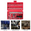 46pcs Assorted Socket Set Ratchet Tool Torque Wrench Set Car Maintenance Tools