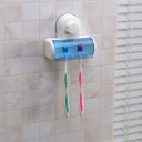 Transparent Home Bathroom Toothbrush Suction Holder with Sover Stand Rack