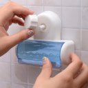 Transparent Home Bathroom Toothbrush Suction Holder with Sover Stand Rack