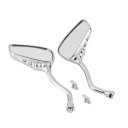 Left Right Universal Motorcycle Chrome Skeleton Skull Side Rear View Mirror