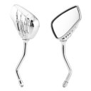 Left Right Universal Motorcycle Chrome Skeleton Skull Side Rear View Mirror