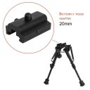 Black 20MM Aluminum Tactical Hunting Sling Swivel Stud Adapter Harris Bipod