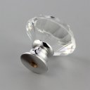 10Pcs 30mm Diamond Shape Crystal Glass Knob Cupboard Drawer Pull Handle New