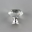 10Pcs 30mm Diamond Shape Crystal Glass Knob Cupboard Drawer Pull Handle New