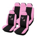 Butterfly Fashion Style Front Rear Universal Car Seat Covers Luxury Cute Pink