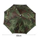 Portable 69cm Umbrella Hat Cap Folding Fishing Hiking Handsfree Umbrella