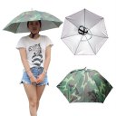 Portable 69cm Umbrella Hat Cap Folding Fishing Hiking Handsfree Umbrella