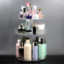 Transparent 360 Rotating Makeup Organizer Case Cosmetic Jewelry Storage Holder