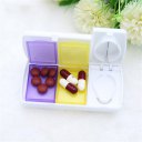 Medicine Tablet Storage Box With Splitter Organizer Hold Divider Pill Cutter