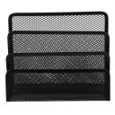 Practical Mesh Metal Letter Mail Document Organizer Storage Holder Black