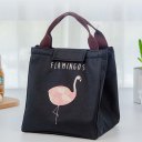 Cute Cartoon Flamingo Lunch Bag Warm Keeping Travel Picnic Food Cooler Bag