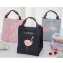 Cute Cartoon Flamingo Lunch Bag Warm Keeping Travel Picnic Food Cooler Bag