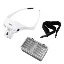 9892B1 Magnifier Interchangeable 5 Pcs Lenses Headband 2LED Head Lamps