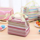 Striped Aluminum Foil Warm Keeping Lunch Box Bag Thermal Insulation Bag Tote