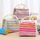 Striped Aluminum Foil Warm Keeping Lunch Box Bag Thermal Insulation Bag Tote