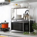 Practical Stainless Steel Kitchen Storage Rack Telescopic Microwave Oven Rack