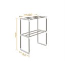 Practical Stainless Steel Kitchen Storage Rack Telescopic Microwave Oven Rack