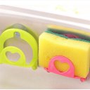 Suction Type Kitchen Sponge Holder With Dual Hooks Wall Mounted Kitchen Tool