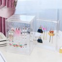 Transparent Women Jewelry Display Shelf Practical Desktop Earrings Holder Rack