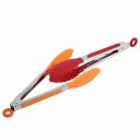 8 Inch Environmental Stainless Steel Silicone Kitchen Cooking BBQ Tongs