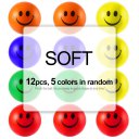 12PCS Smile Face Stress Relief Sponge Foam Balls Hand Strength Squeeze Toy