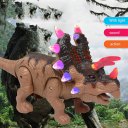 Electronic Dinosaur Triceratops Toy Light+Sound+Walking Imitated Dinosaur