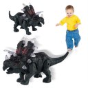 Electronic Dinosaur Triceratops Toy Light+Sound+Walking Imitated Dinosaur