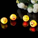 Emoji Smile Face Lighting Toy LED Color Flash Latex Ring For Party Kid Gift