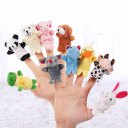 1PC Plush Animal Finger Puppets Baby Dual-layer Storytelling Props Kids Toys Gift