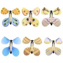 6 pcs Flying Butterfly Wind Up Swallow Tail Butterfly Magic Funny Toy Set